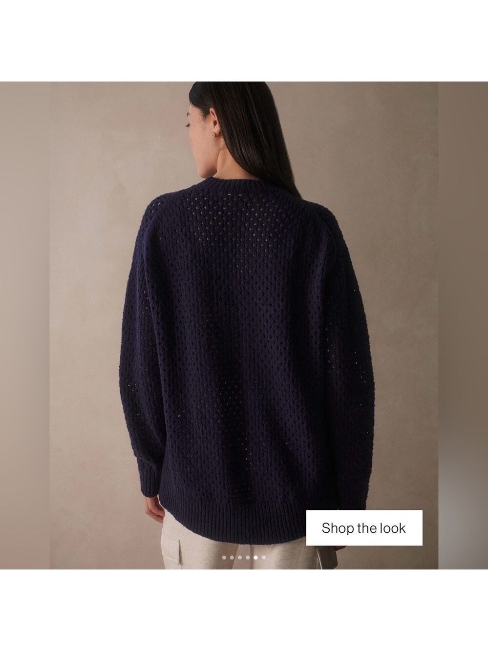 VARLEY Grady Boucle Blue Knit Sweater - Picture 3 of 8